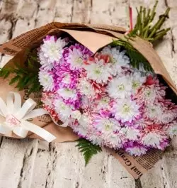 זר חרציות קלאסי זר פרחים חרצית