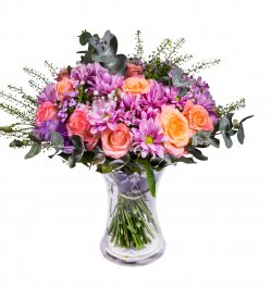 זר ורדים בשילוב חרציות